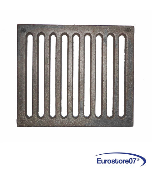 GRIGLIA IN GHISA PER CUCINA A LEGNA - CAMINETTO - BARBECUE CENERE 205 x 235 mm.