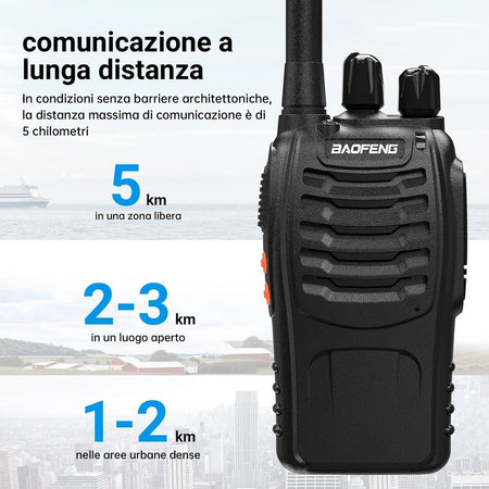 Coppia Ricetrasmittente Walkie Talkie Portatile 16 Canali 3.7 V 400 - 470 Mhz