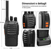 Coppia Ricetrasmittente Walkie Talkie Portatile 16 Canali 3.7 V 400 - 470 Mhz