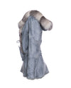 Sofia - Giacca Donna Azzurra in vera pelliccia