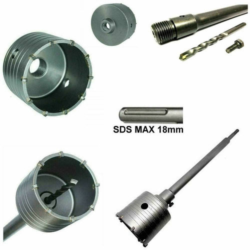 Fresa A Tazza 30 Mm Carotatrice Con Asta Sds Max 100 Cm Calcestruzzo Cemento