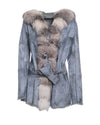 Sofia - Giacca Donna Azzurra in vera pelliccia
