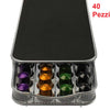 Contenitore Cassetto Porta Capsule Caffè Metallo Estraibile Silver 40 Cialde