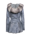 Sofia - Giacca Donna Azzurra in vera pelliccia