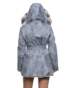 Sofia - Giacca Donna Azzurra in vera pelliccia