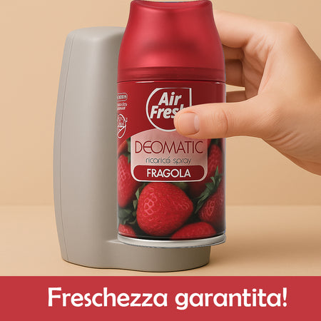 Air Fresh Deomatic Ricariche Profumatore Ambiente 6x250ml Spray Fragola Antiodore