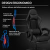 Sedia Gaming Ergonomica Reclinabile in Ecopelle con Poggiapiedi e Cuscini Lombari