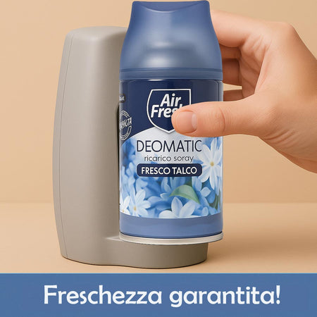 Air Fresh Deomatic Ricariche Profumatore Ambiente 6x250ml Spray Talco Antiodore