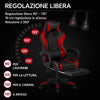 Sedia Gaming Ergonomica Reclinabile in Ecopelle con Poggiapiedi e Cuscini Lombari