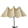 Ombrellone Doppio da Giardino 4.45x2.7m Manovella Copertura Beige UV Acciaio
