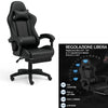 Sedia Gaming Ergonomica Reclinabile in Ecopelle con Poggiapiedi e Cuscini Lombari