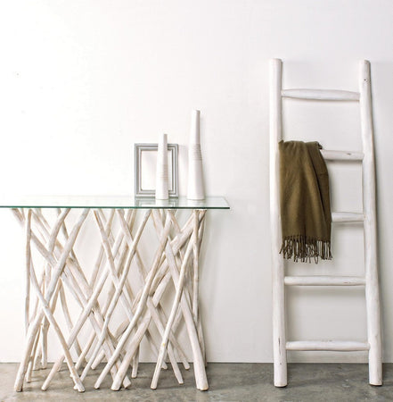 Scala decorativa "Sahel" struttura in rami di teak per arredamento