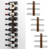 Set 3 Portabottiglie da Muro in Ferro e Legno Stile Industriale per vino da 750 ml