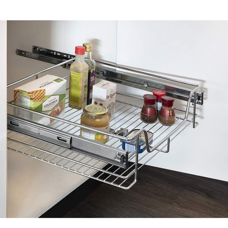 Cassetto Telescopico Cucina 60cm Cestello Acciaio Estraibile Organizer Salvaspazio