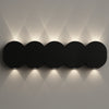 Applique da Muro LED 10Luci Bianco Freddo Esterno Interno Alluminio 26x8x3 cm Nero