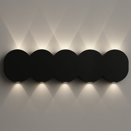 Applique da Muro LED 10Luci Bianco Freddo Esterno Interno Alluminio 26x8x3 cm Nero
