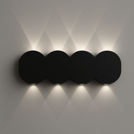 Applique da Muro LED 8 Luci Bianco Freddo Esterno Interno Alluminio 21x8x3 cm Nero