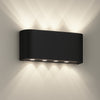 Applique da Muro LED 8 Luci Bianco Freddo Esterno Interno Alluminio 22x8x4 cm Nero