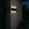 Applique da Muro LED 8 Luci Bianco Freddo Esterno Interno Alluminio 21x8x3 cm Nero
