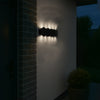 Applique da Muro LED 10Luci Bianco Freddo Esterno Interno Alluminio 26x8x3 cm Nero