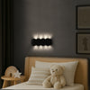 Applique da Muro LED 8 Luci Bianco Freddo Esterno Interno Alluminio 21x8x3 cm Nero