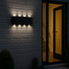 Applique da Muro LED 8 Luci Bianco Freddo Esterno Interno Alluminio 22x8x4 cm Nero