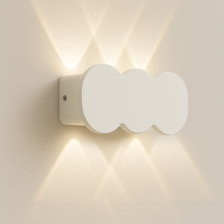 Applique da Muro LED 6 Luci Bianco Caldo Esterno Interno Alluminio 15x8x3 cm Bianco