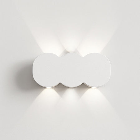 Applique da Muro LED 6 Luci Bianco Freddo Esterno Interno Alluminio 15x8x3 cm Bianco