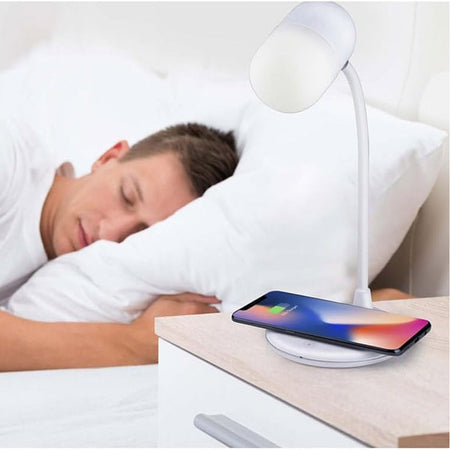 Grundig Lampada da Scrivania LED 3 in 1 Altoparlante Bluetooth Ricarica Wireless