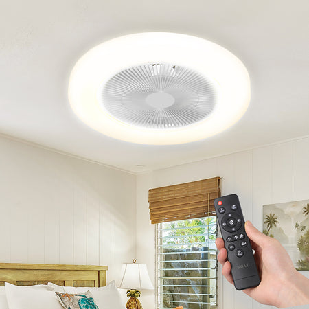 Ventilatore da Soffitto con Lampada LED 50cm 3Velocità e Telecomando Incluso