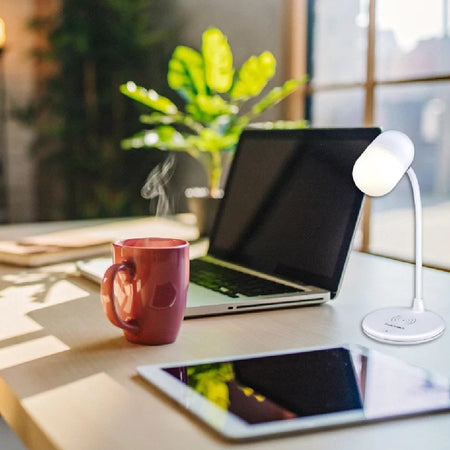 Grundig Lampada da Scrivania LED 3 in 1 Altoparlante Bluetooth Ricarica Wireless