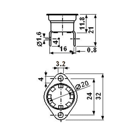 Termostato bimetallico con flangia stufe a pellet 14704015