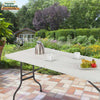 Tavolo Pieghevole in Resina HDPE 180x70 H74cm Richiudibile Salvaspazio Bianco