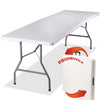 Tavolo Pieghevole in Resina HDPE 180x70 H74cm Richiudibile Salvaspazio Bianco