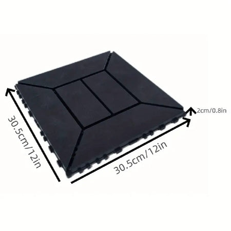 Kit 9 Mattonelle a Incastro per Terrazzo Piastrelle Pavimenti 30x30cm in PVC Antiscivolo