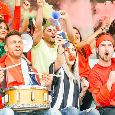 Tromba Stadio 12pz Clacson ad Aria Portatile 28x18cm Trombetta Portatile