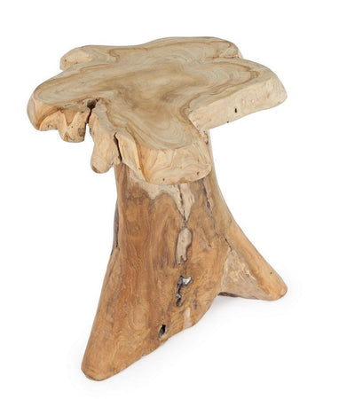 Tavolino "Kavir" struttura in radici di teak finitura naturale per interni
