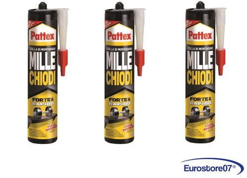 PATTEX MILLECHIODI ORIGINAL IN CARTUCCIA PER INTERNI 3 PZ DA - gr.400 -