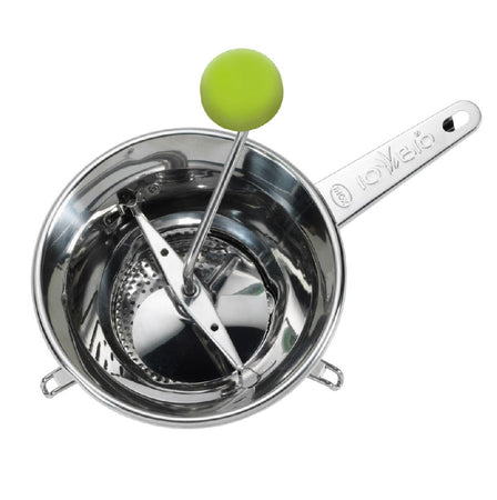 Passaverdure Acciaio Inox 24cm con 2 Dischi Intercambiabili Lavabile in Lavastoviglie
