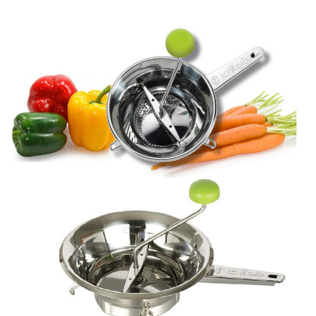 Passaverdure Acciaio Inox 24cm con 2 Dischi Intercambiabili Lavabile in Lavastoviglie