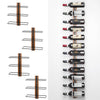 Set 4 Portabottiglie da Muro in Ferro e Legno Stile Industriale per vino da 750 ml