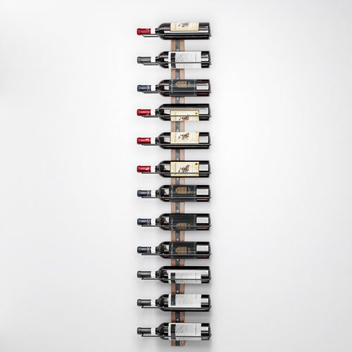 Set 4 Portabottiglie da Muro in Ferro e Legno Stile Industriale per vino da 750 ml