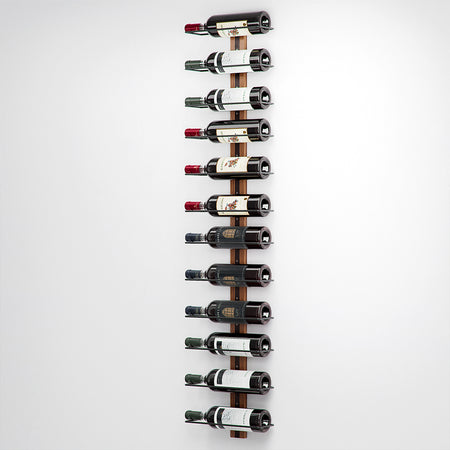 Set 4 Portabottiglie da Muro in Ferro e Legno Stile Industriale per vino da 750 ml