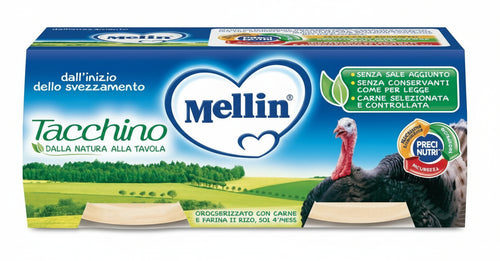 Mellin omog tacchino 2x80g