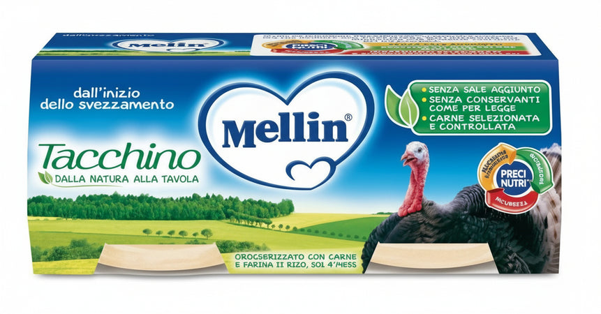 Mellin omog tacchino 2x80g