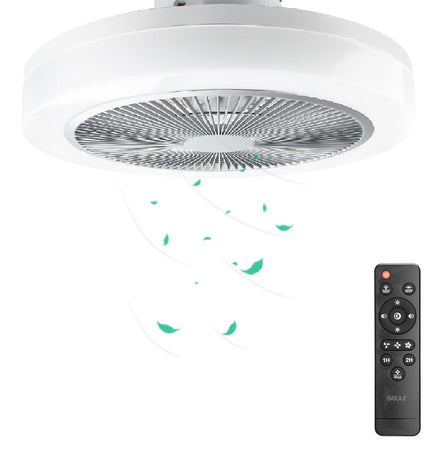 Ventilatore da Soffitto con Lampada LED 50cm 3Velocità e Telecomando Incluso