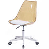 Sedia Scrivania Ufficio 5 ruote e Schienale Trasparente Poltroncina Moderna Beige