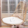 Sedia Scrivania Ufficio 5 ruote e Schienale Trasparente Poltroncina Moderna Beige