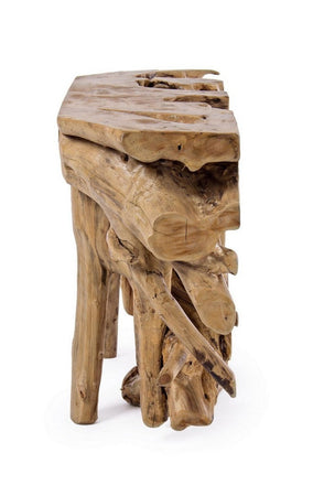 Consolle "Solidad" struttura in radici di teak originali per decorazioni ambienti