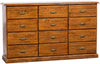 Biscottini Cassettiera Country in legno massello di tiglio finitura noce L170xPR40xH100 cm. Made in Italy